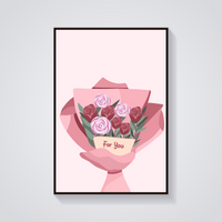 Rose Bouquet 'For You' Poster — vista frontale