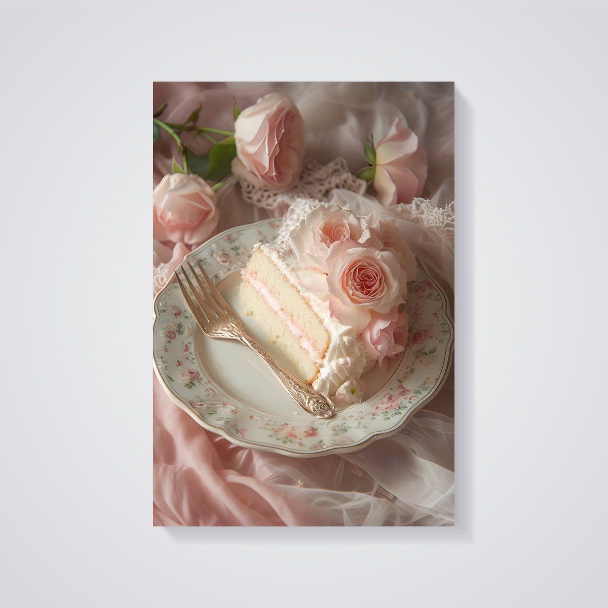 Rose Cake Slice Poster — vista posteriore
