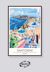 Santorini Domes Poster — vista posteriore