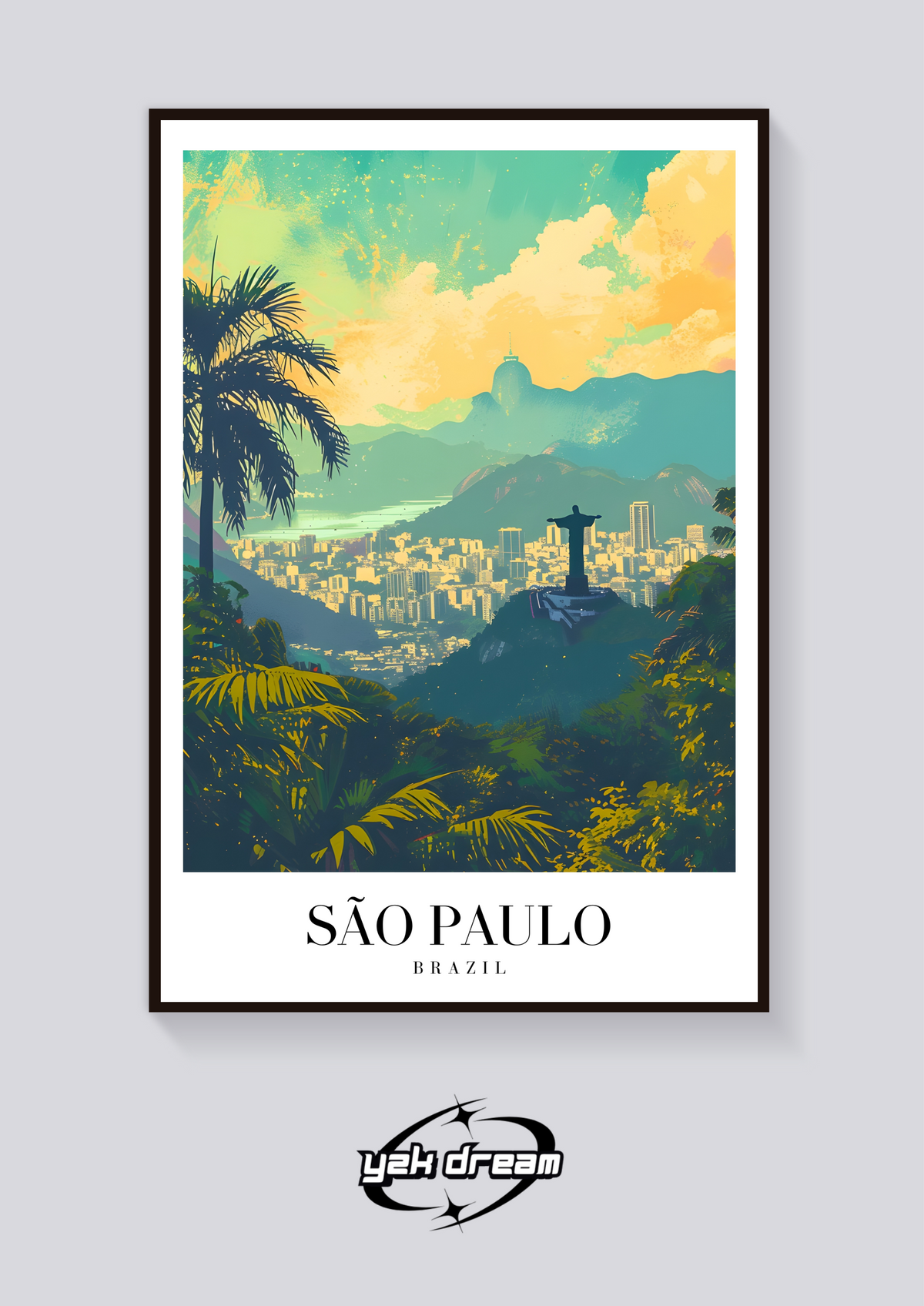 Sao Paulo Brazil Vintage Poster — vista posteriore