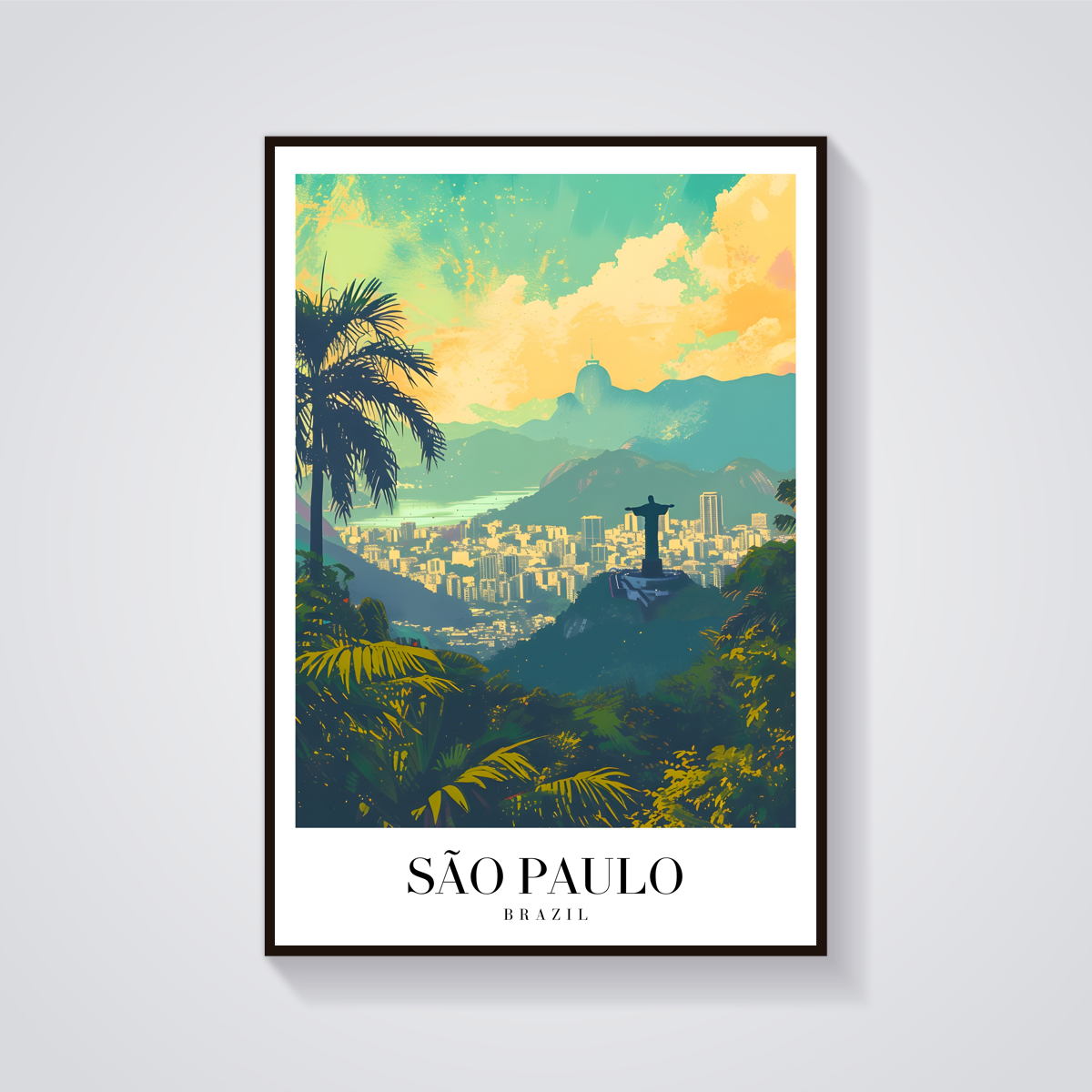 Sao Paulo Brazil Vintage Poster — vista frontale
