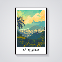 Sao Paulo Brazil Vintage Poster — vista frontale