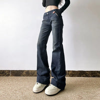 Sexy Low Waist Y2K Skinny Flare Jeans — dettaglio della stampa
