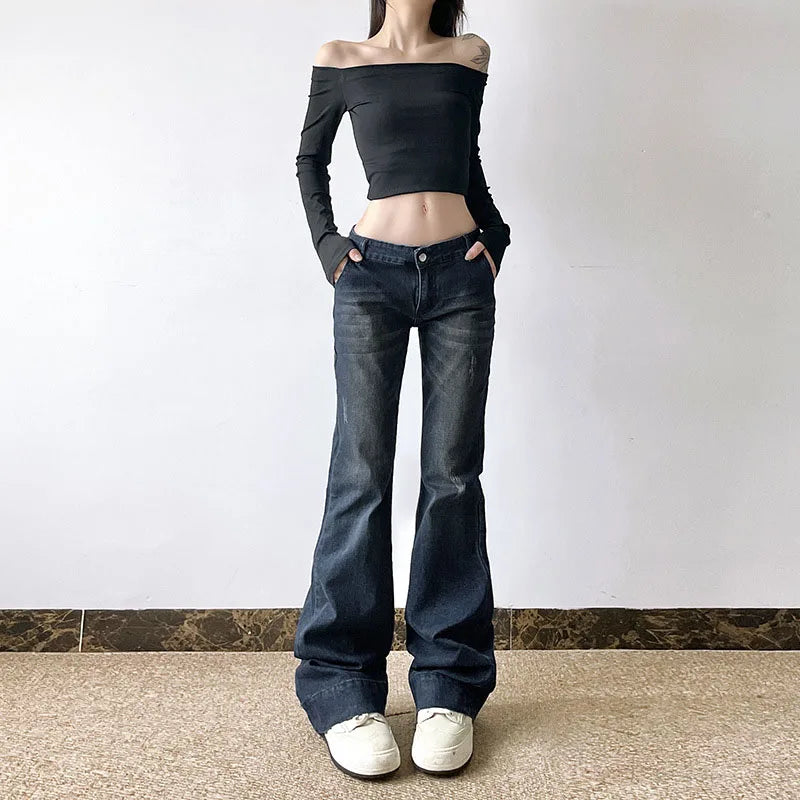 Sexy Low Waist Y2K Skinny Flare Jeans — in alternativa
