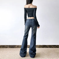 Sexy Low Waist Y2K Skinny Flare Jeans — vista laterale
