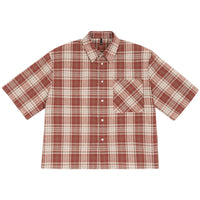 Short Plaid Y2K Work Shirt — vista posteriore