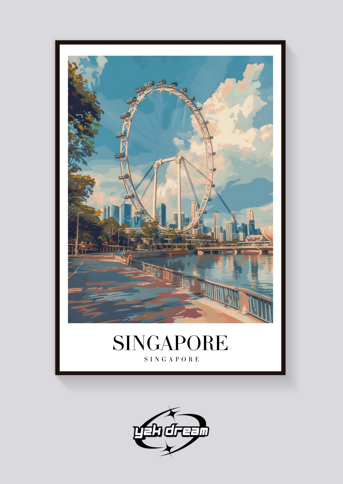 Singapore Flyer Vintage Poster — vista posteriore