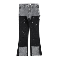 Spliced Speckled Ink Y2K Micro Flare Carpenter Denim Jeans — in alternativa