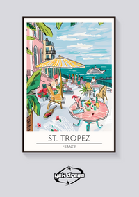 St. Tropez Cafe Poster — vista posteriore