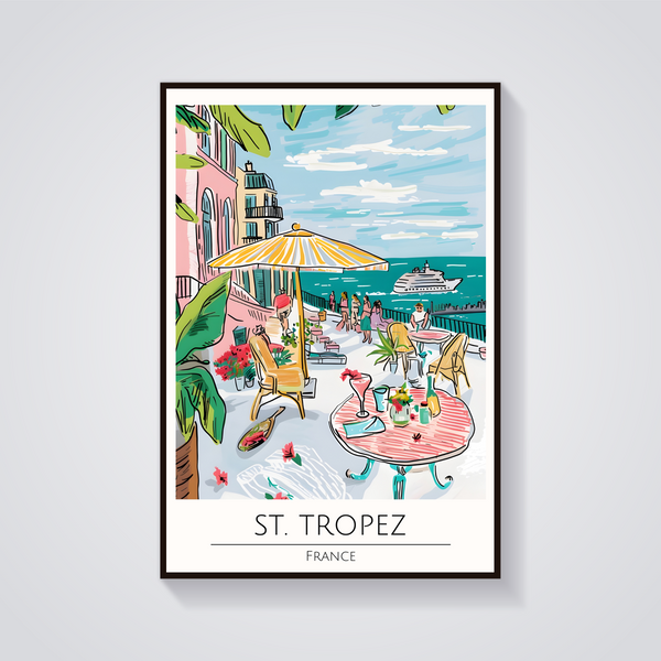 St. Tropez Cafe Poster — vista frontale