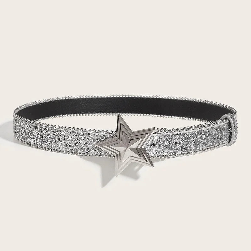 Star Buckle Y2K Rhinestone Belt — in alternativa