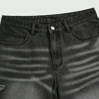 Star Embroidered Y2K Baggy Washed Shorts Jorts — dettaglio della stampa