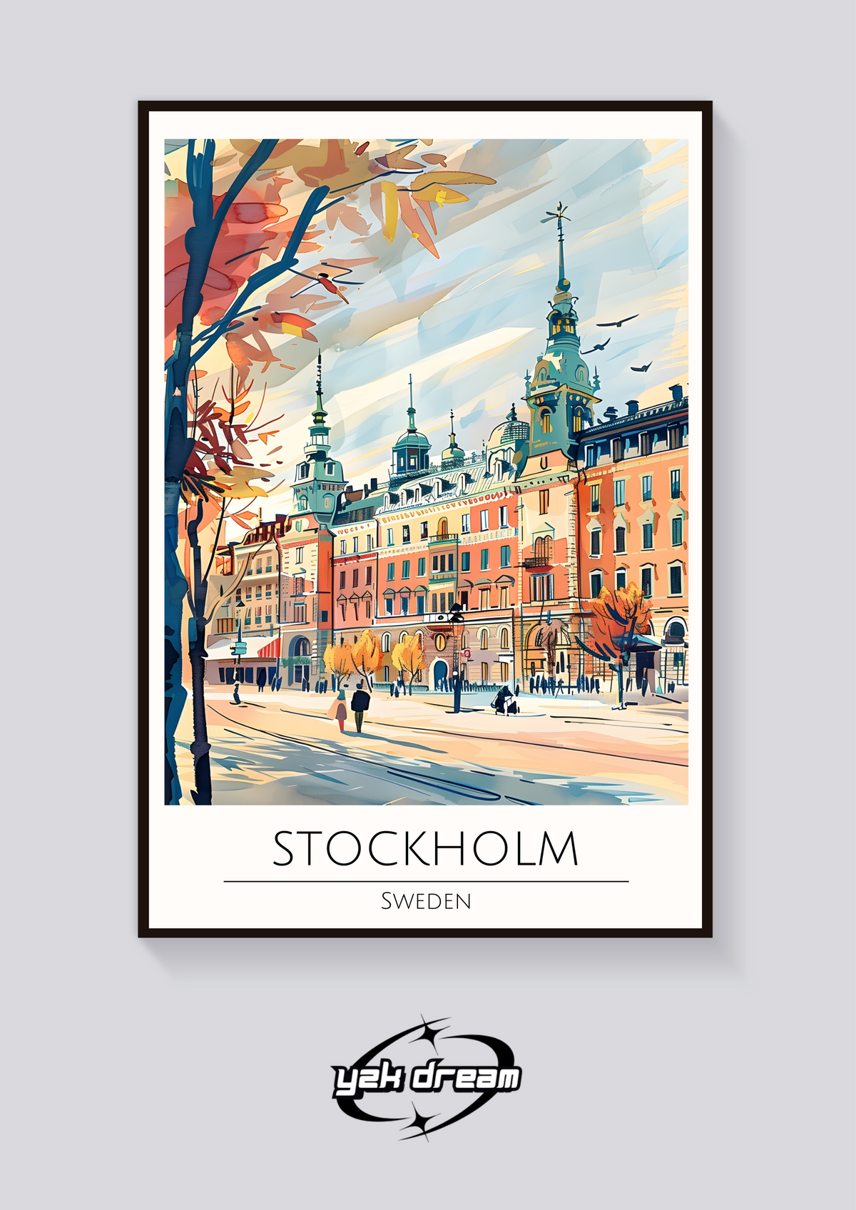 Stockholm Skyline Poster — vista posteriore