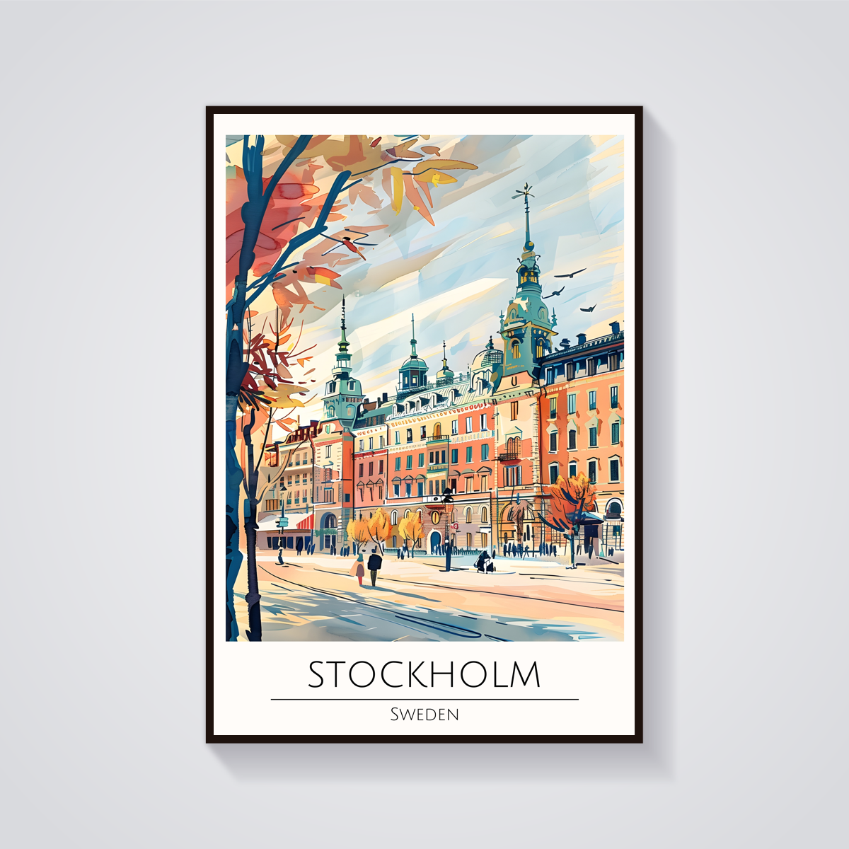 Stockholm Skyline Poster — vista frontale