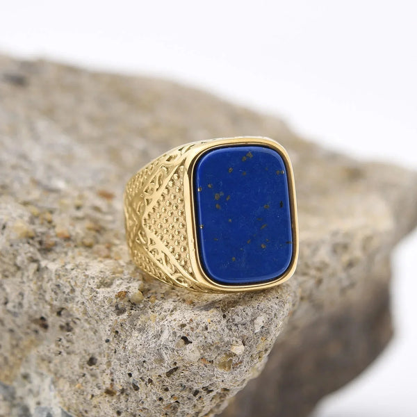 Stone Oval Signet Ring — vista frontale