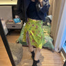 Sweet Green Y2K Vintage High Waist Floral Midi Skirt