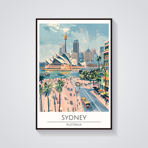 Sydney Opera House Art Deco Poster — vista frontale