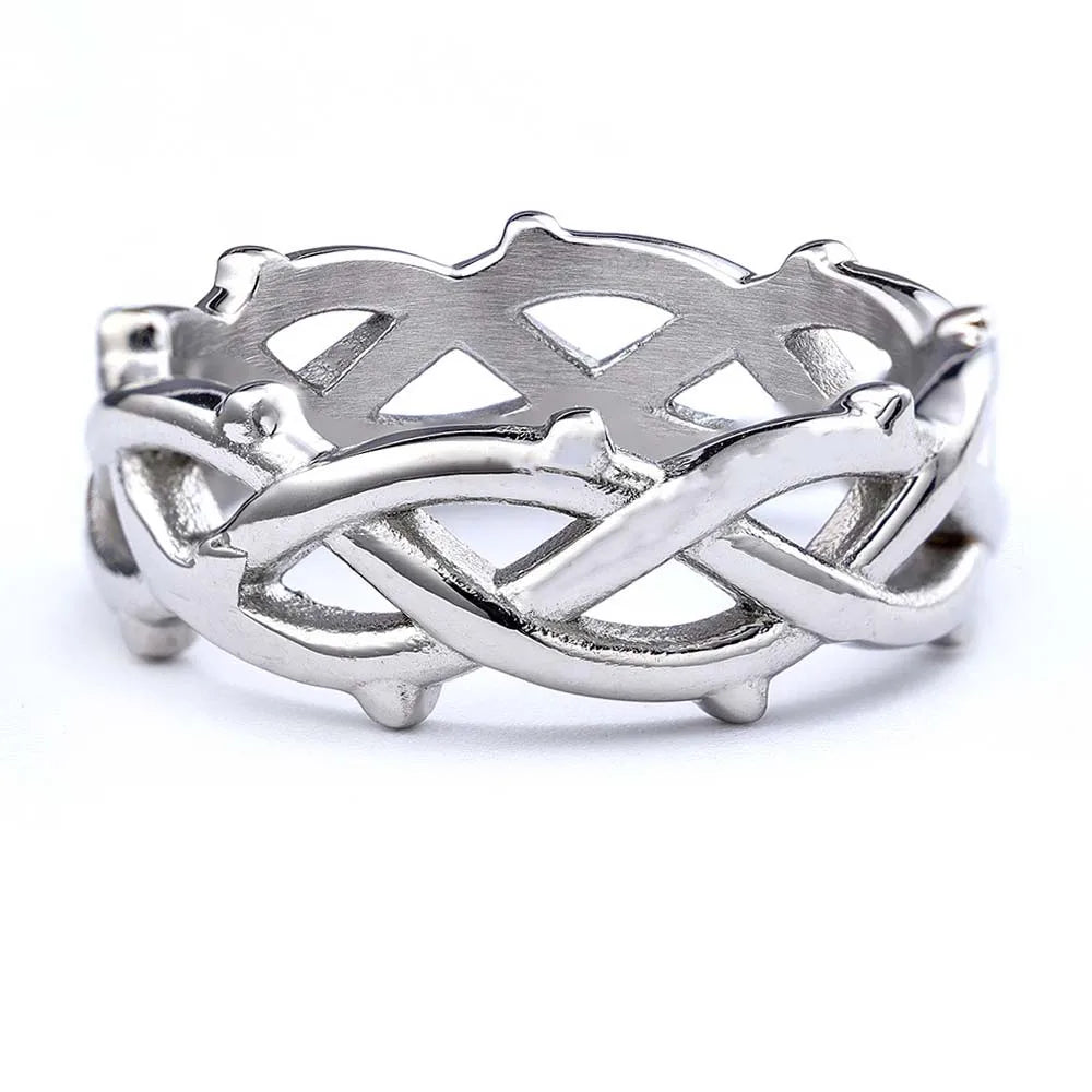 Thorn Vine Aesthetic Ring — vista frontale