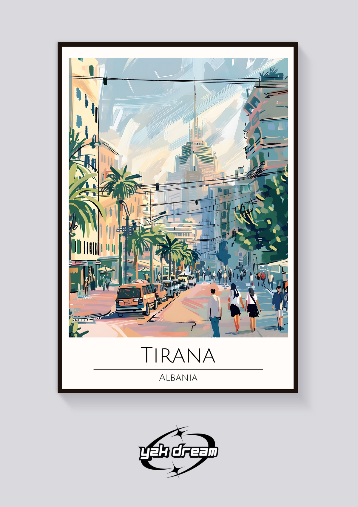 Tirana Cityscape Poster — vista posteriore