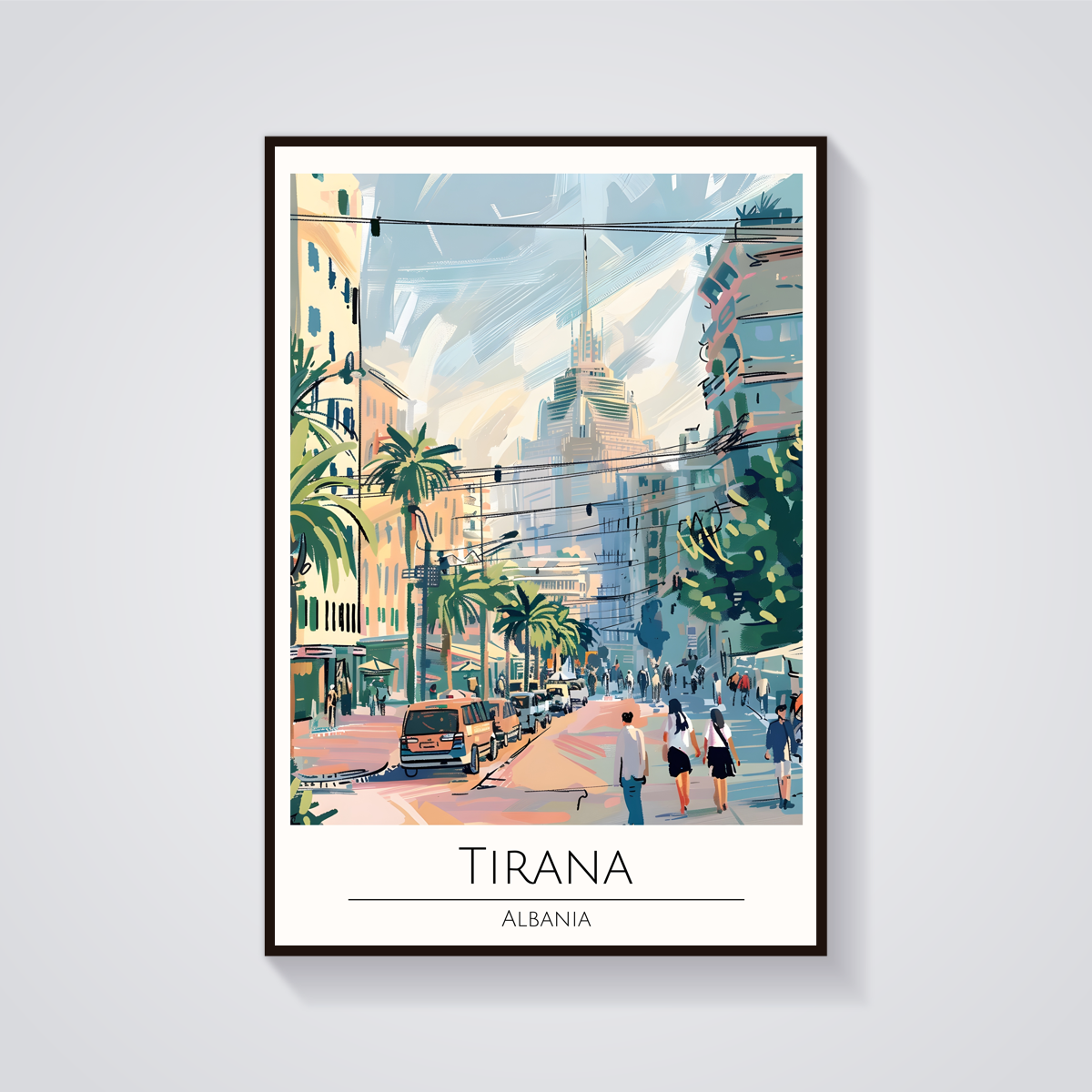 Tirana Cityscape Poster — vista frontale