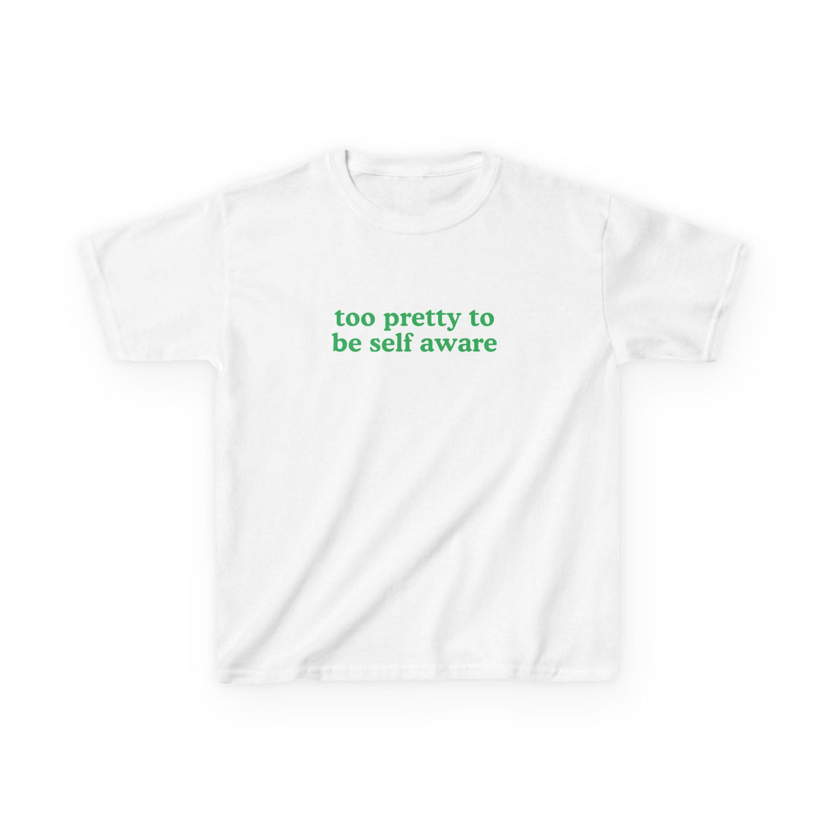 Too Pretty to be Self Aware Brat Baby Tee — dettaglio
