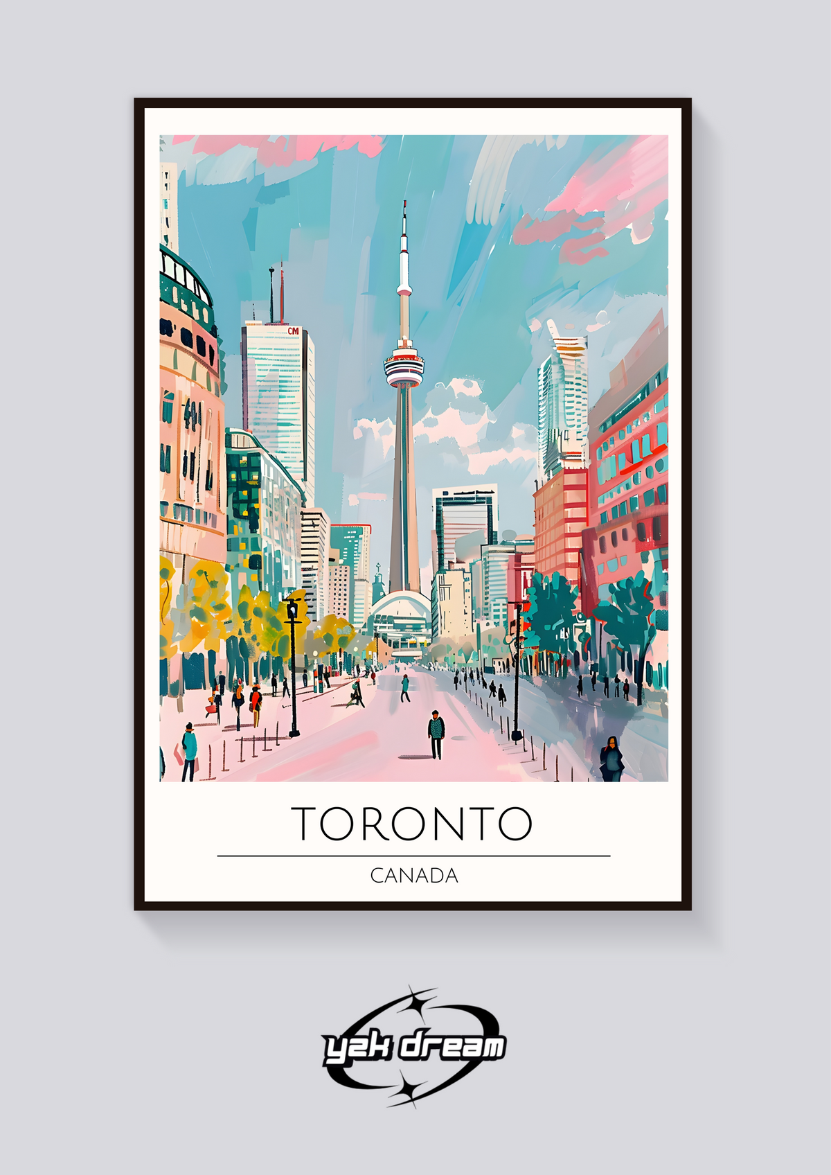 Toronto Cityscape Art Deco Poster — vista posteriore