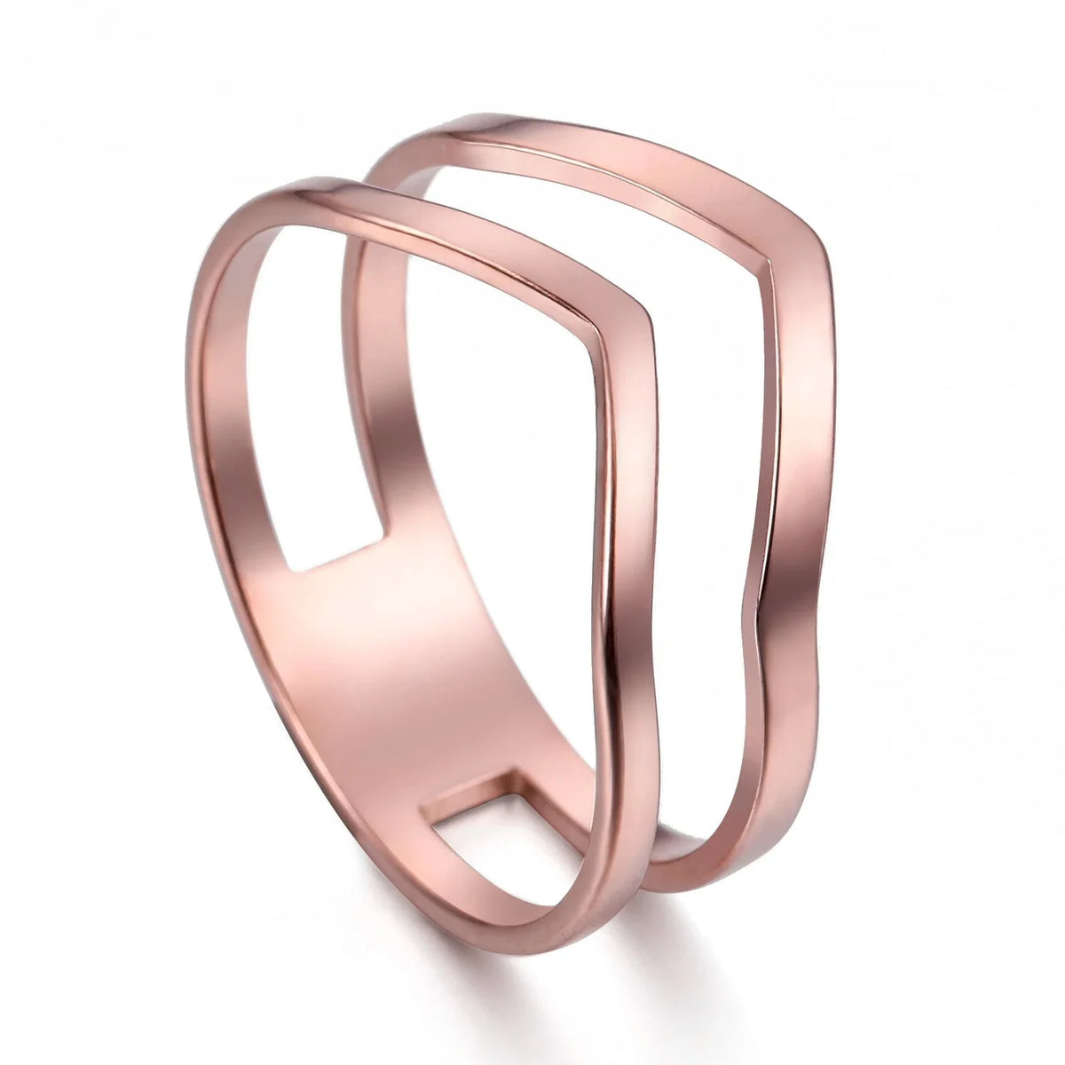 Two V Shape Ring — vista frontale