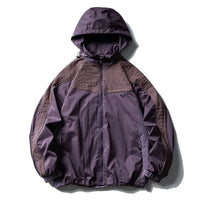Unisex Y2K Baggy Outdoor Splice Design Hooded Waterproof Jacket Coat — vista frontale