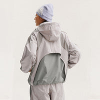 Unisex Y2K Baggy Outdoor Splice Design Hooded Waterproof Jacket Coat — vista posteriore