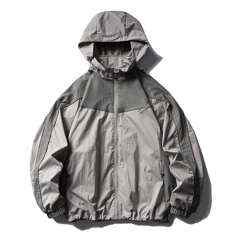 Unisex Y2K Baggy Outdoor Splice Design Hooded Waterproof Jacket Coat — dettaglio della stampa