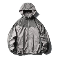 Unisex Y2K Baggy Outdoor Splice Design Hooded Waterproof Jacket Coat — dettaglio della stampa