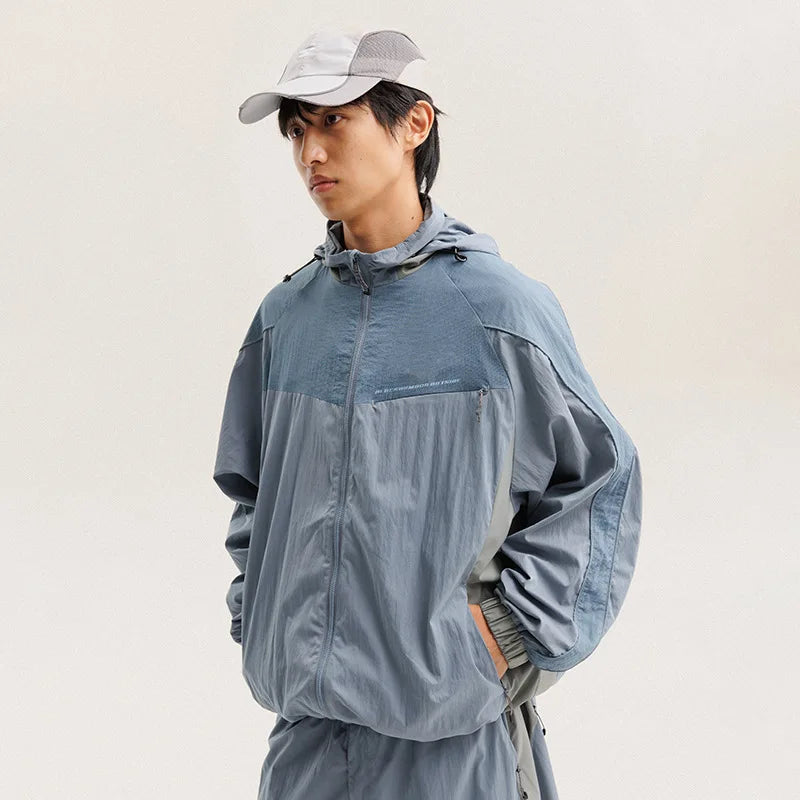 Unisex Y2K Baggy Outdoor Splice Design Hooded Waterproof Jacket Coat — in alternativa