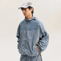 Unisex Y2K Baggy Outdoor Splice Design Hooded Waterproof Jacket Coat — in alternativa