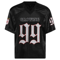 V Neck "Growing 99" Vintage Y2K Football Jersey — vista frontale