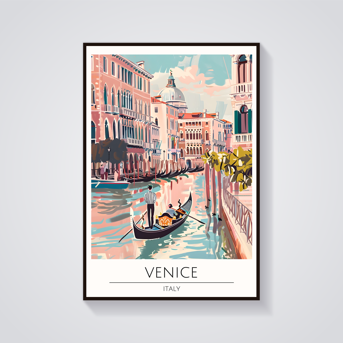 Venice Gondola Scene Poster — vista frontale