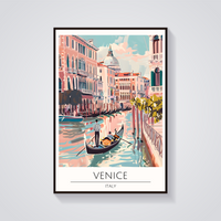Venice Gondola Scene Poster — vista frontale