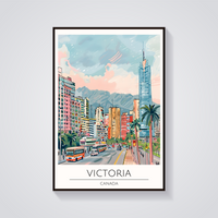 Victoria Canada Travel Poster — vista frontale