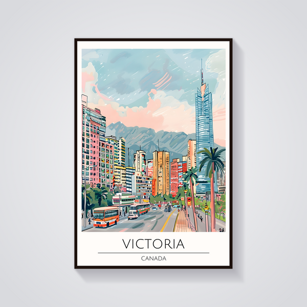 Victoria Canada Travel Poster — vista frontale