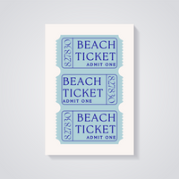 Vintage Beach Ticket Poster — vista posteriore