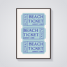 Vintage Beach Ticket Poster