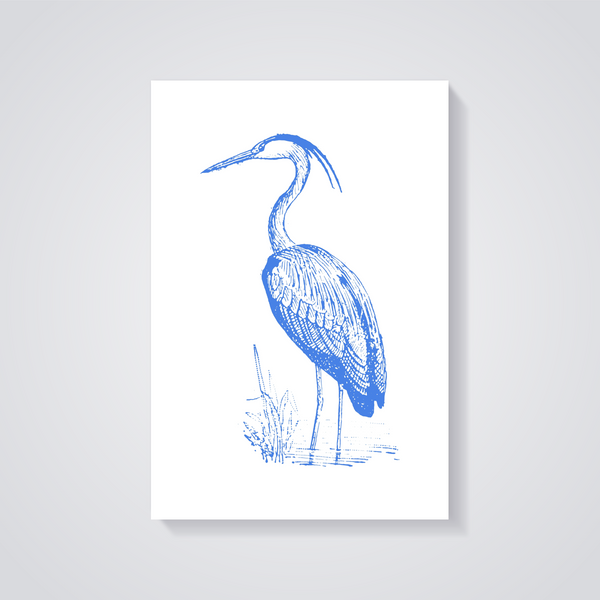 Vintage Blue Heron Seaside Poster