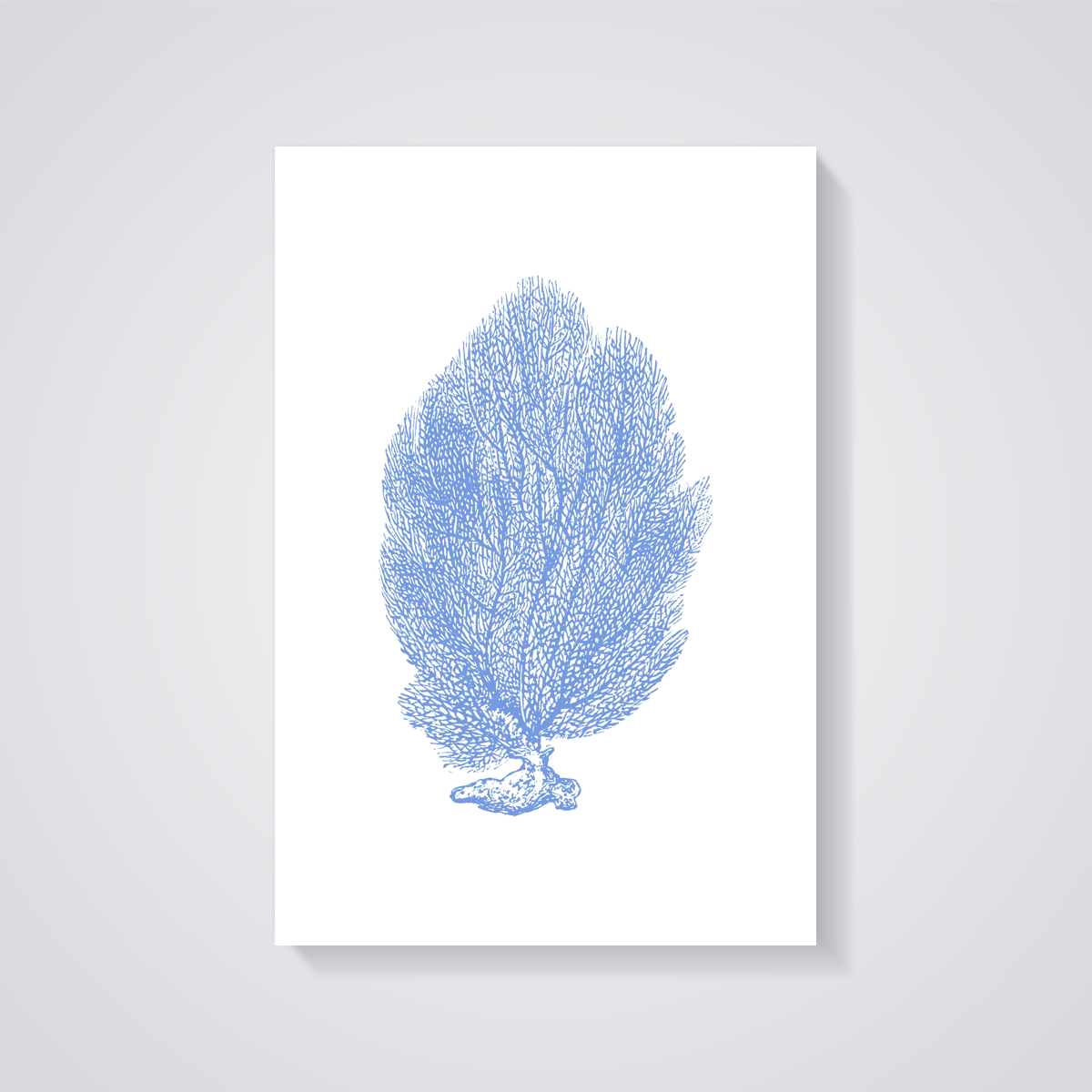 Vintage Blue Sea Fan Poster — vista posteriore