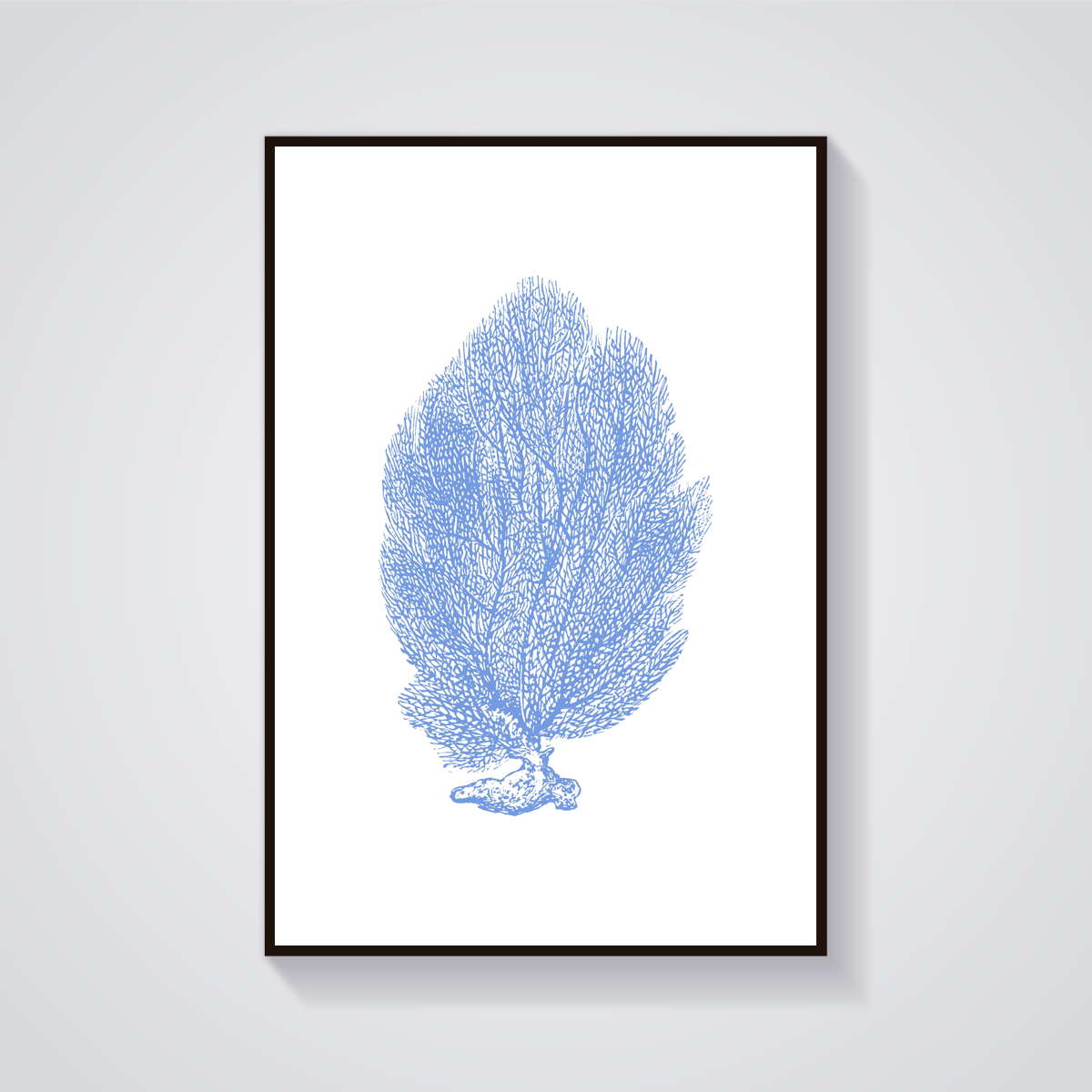 Vintage Blue Sea Fan Poster — vista frontale