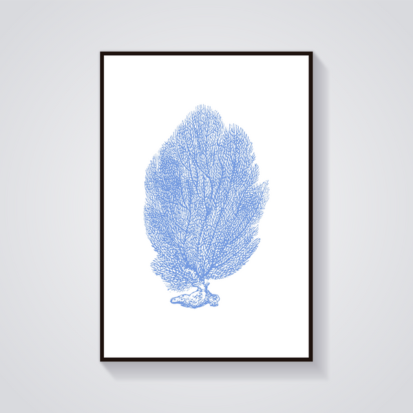 Vintage Blue Sea Fan Poster — vista frontale