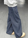 Vintage Blue Striped Y2K Baggy Jeans