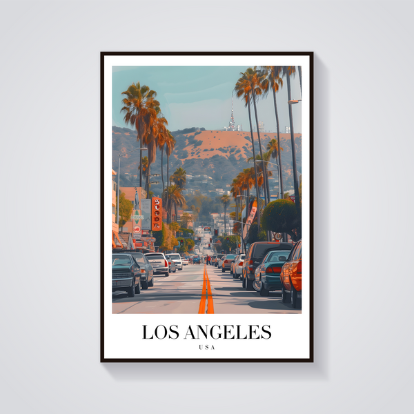 Vintage Los Angeles Street Poster — vista frontale