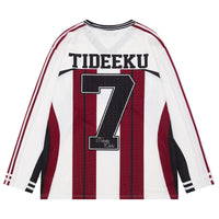 Vintage Mesh Striped Soccer Long Sleeve Jersey — dettaglio
