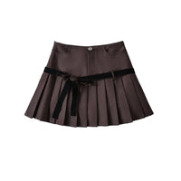 Vintage Preppy Y2K A Line Old Money Pleated Plaid Mini Skirt — vista frontale