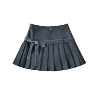 Vintage Preppy Y2K A Line Old Money Pleated Plaid Mini Skirt — vista posteriore