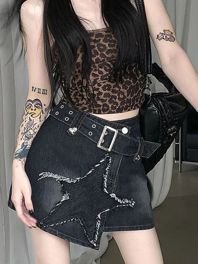 Vintage Star Y2K High Waist Denim Mini Skirt — in alternativa